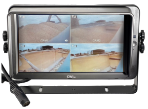 Agricultural camera showing 4 camera views on the screen