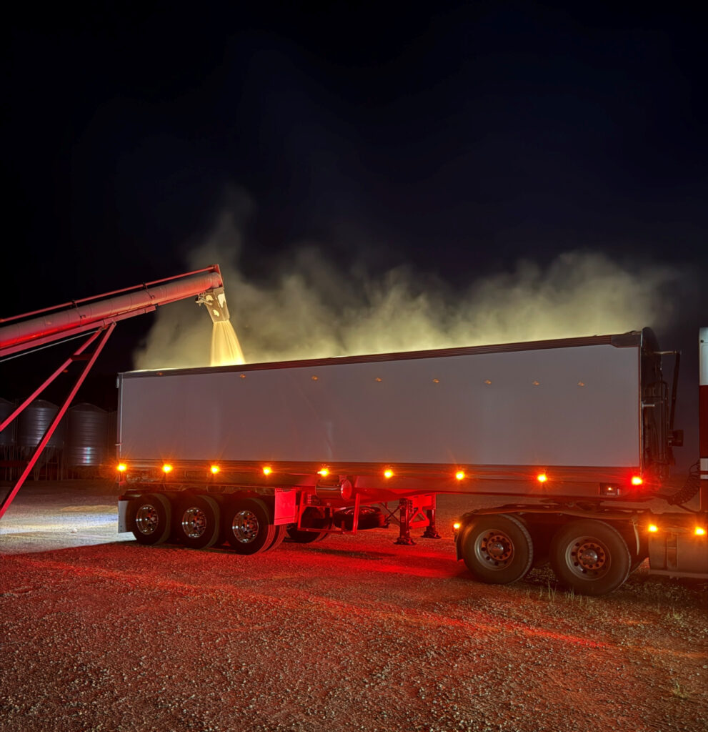 LED Strip Light in Grain Trailer
